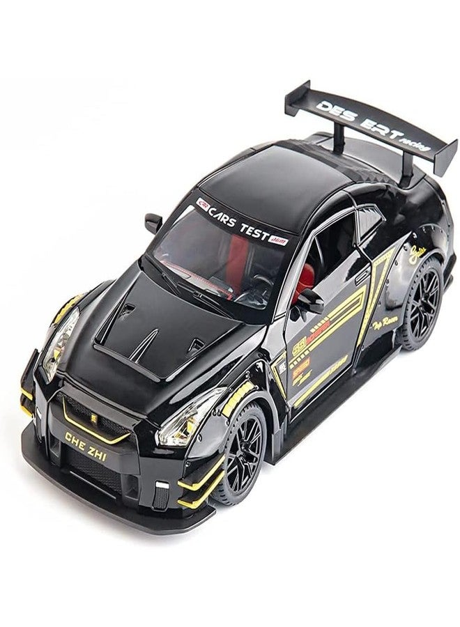 RAHU Diecast Car Model AMG GTR Super Sport Car car carfor Kids Light Sound Pullback with Openable 4 Doors - Image 1